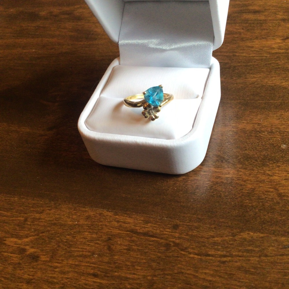 Aquamarine ring.